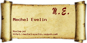 Mechel Evelin névjegykártya
